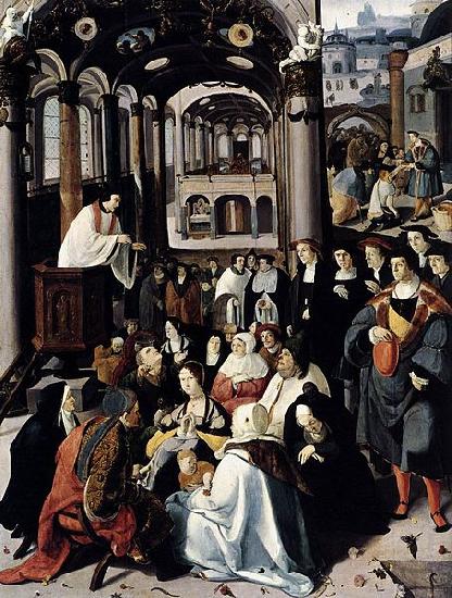 Lucas van Leyden Preaching in the Church oil painting image